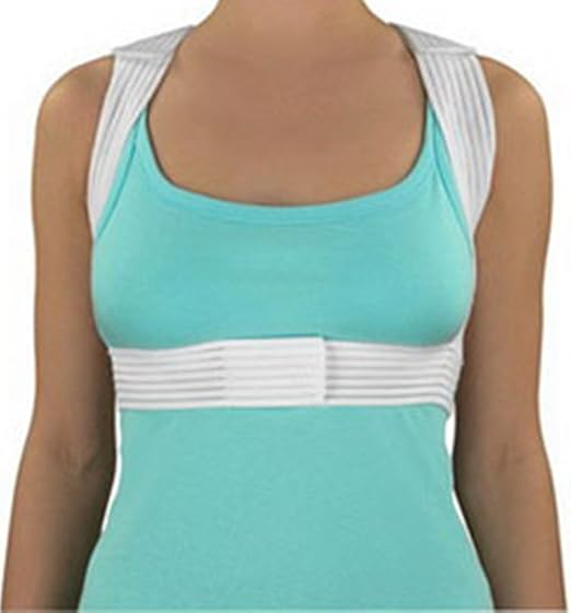 DMI Posture Corrector for Men and Women, Adjustable Criss-Cross Support for Reducing Back Pain and Strain, Comfortable and Breathable, Machine Washable, White, Large, 42" to 44" Chest Size