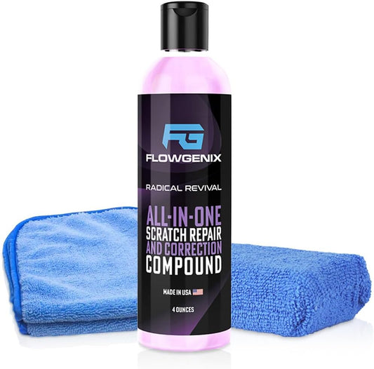 Instant Car Scratch Remover for Vehicles, All-in-One Car Paint Scratch Repair and Polishing Compound (4 oz) - Incl. Microfiber Applicator and Microfiber Towel