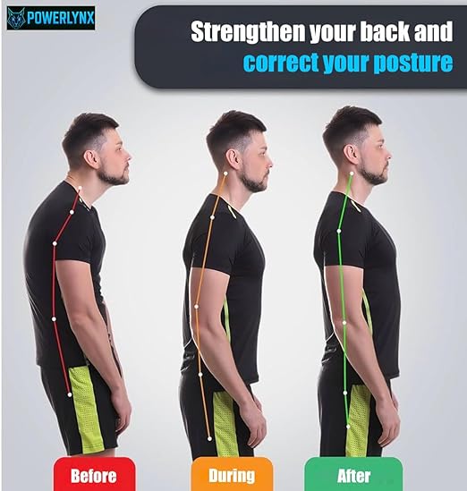 POWERLYNX Posture Corrector for Back Pain Relief. Adjustable Shoulder Straightener. Cross Training Belt for Men and Women. (Small)