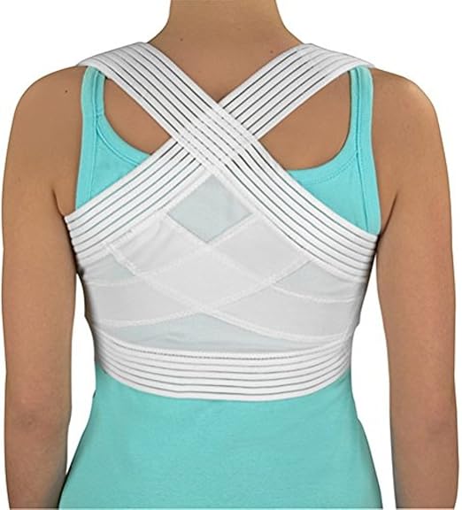 DMI Posture Corrector for Men and Women, Adjustable Criss-Cross Support for Reducing Back Pain and Strain, Comfortable and Breathable, Machine Washable, White, Large, 42" to 44" Chest Size