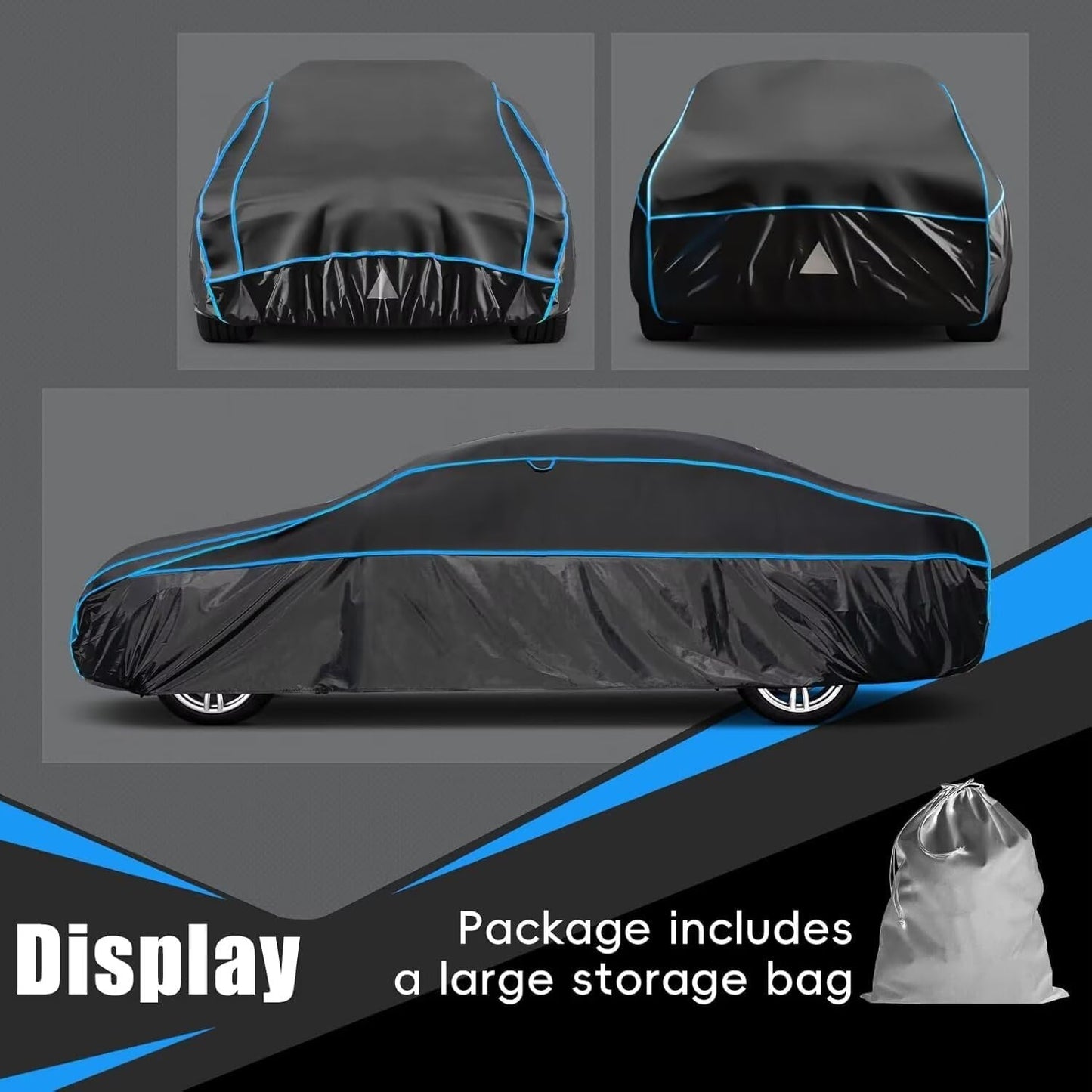 Hail Protector Car Cover, Outdoor Anti Hail Car Covers Thick Multi-Layered EVA, Hail Proof Car Cover Waterproof All Weather, Hail Protection Padded Fit Sedan/Coupe (Length 186 to 193 inch