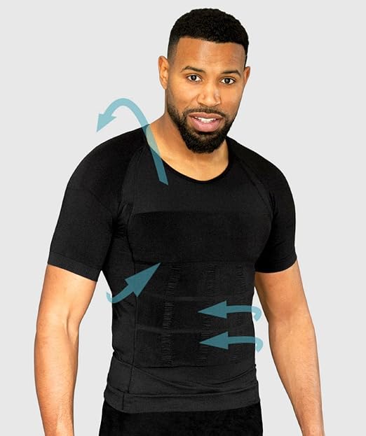 Men's Posture Corrector T-shirt | Anti Back Pain | Straightens Back and Shoulders | Compression | Undershirt | Short sleeves