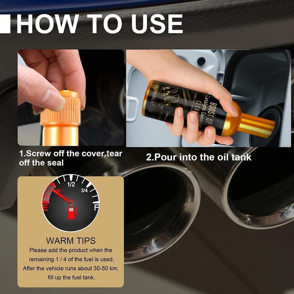 Catalytic Cleaner, Boost Up Catalytic, Boost Up Catalytic Converter Cleaner Auto Parts EngineFuel and Exhaust Pipe Cleaners,Fuel System Treatment Oil for Gas and Diesel Car (2PCS)