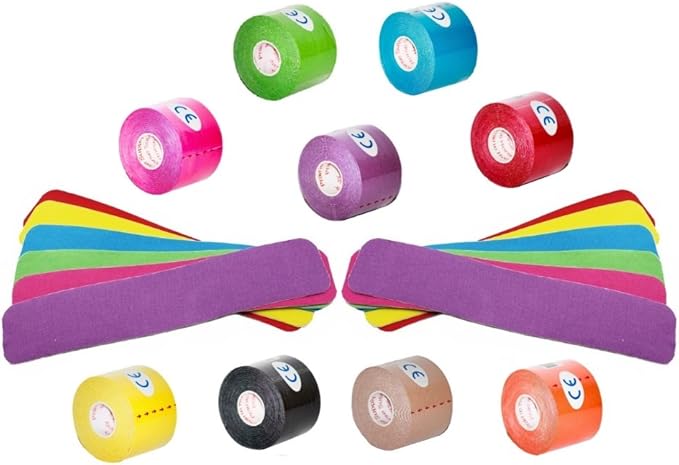 PreCut Kinesiology Tape Sport Pro (20 Pre Cut 10 Inch Strips per Roll) Athletic Recovery Muscle Support Physio TheWrapeutic Aid (Lime Green) (Single Roll)