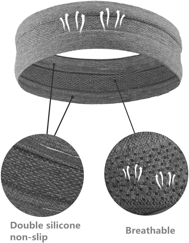 6Pack Sweat Bands Headbands for Women Workout, Women's Fashion Non Slip Headband, Moisture Wicking Sweatband for Sports Running Athletic Yoga