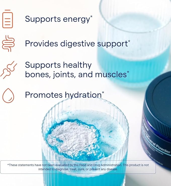 Trace Minerals ConcenTrace Daily Mineral Powder 60 Servings - 700mg of ConcenTrace per Serving (About 15 Drops) Full Spectrum for Whole Body Wellness- Blue Raspberry Flavor