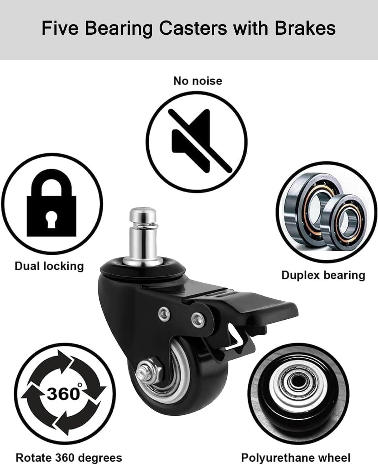 Rolling Stool Wide Seat with Back Rolling Chair 4 Wheels with Brakes for Home Office Garage Shop Waterproof Roller Seat Durable Steel Stand Blue
