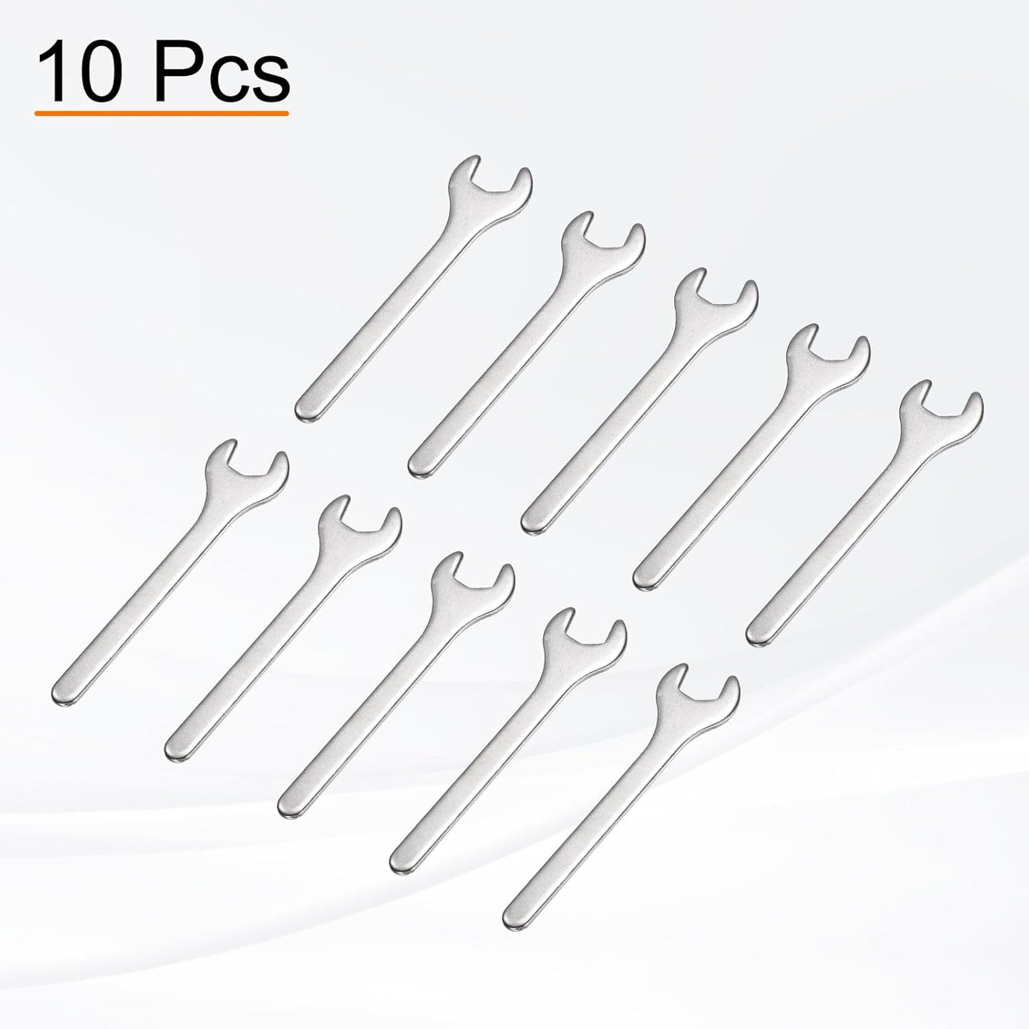 HARFINGTON 10pcs Small Wrench Open End Wrench 13x108x3mm Metric U-Shaped Single Open Ended Spanner Super Thin Small Flat Head Galvanizing Wrench for Automotive Repair Furniture Assembly