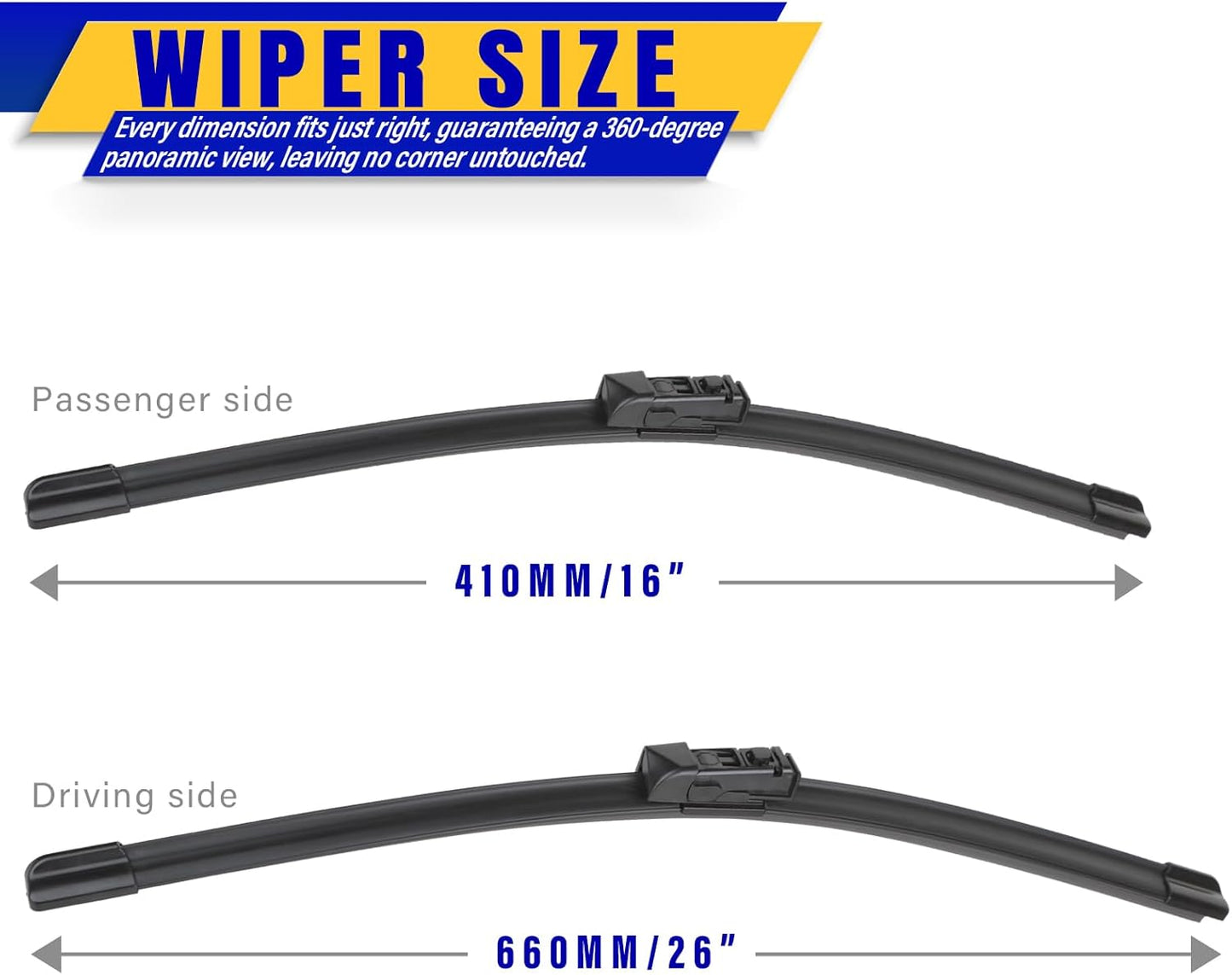 2 Wipers Replacement for 2018-2021 Toyota CHR C-HR Subaru Crosstrek / 2015-2021 Lexus NX200t NX300 NX300h, Automotive Windshield Wiper Blades Original Equipment Replacement - 26"/16" (Set of 2)