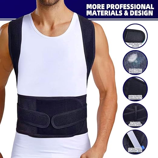 Upgraded Posture Corrector Back Brace for Men and Women, New Version Lumbar Support for Posture Improving and Pain Relief, Full Back Support for Neck, Shoulder, Waist Pain