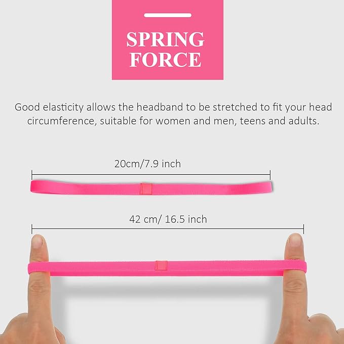 Sumind 4 Pieces Thick Non-Slip Elastic Sport Men Thin Headbands Football Hair Headbands for Women