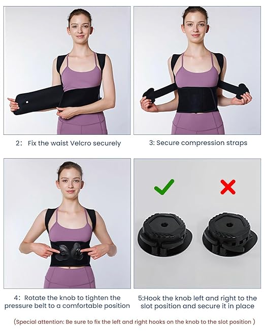 Back Brace Posture Corrector for Women & Men-Knob Adjustable Back Support Straightener-Upper and Lower Back Pain Relief-Scoliosis, Shoulder Posture Corrector- Neck Hump, Thoracic L（28"-35"）