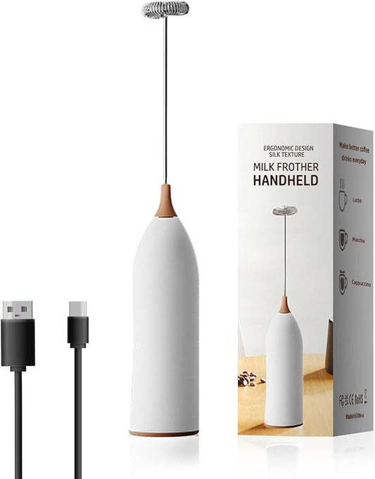 Handheld Coffee Frother,USB-Rechargeable Hand Frother,Adjustable Handheld Milk Frother for Cappuccinos, Hot Chocolate, Milkshakes, Egg Mix