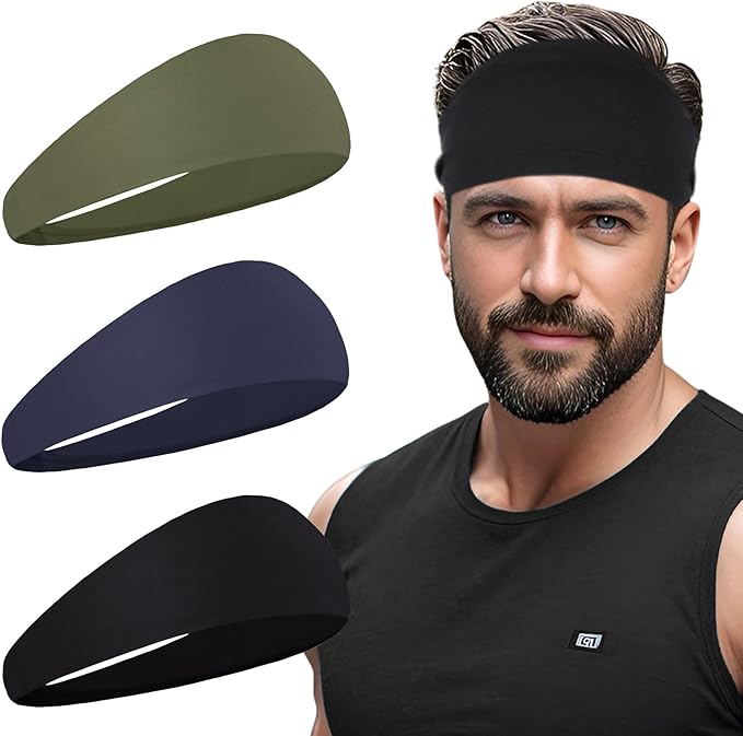 Sports Headbands for Men,Mens Running Headband Moisture Wicking Workout Headband,Running,Cycling,Basketball,Yoga,Football,Unisex