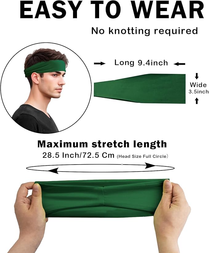 Headbands for Men & Women, Sweat Headband Non-Slip Sweatband Sports Running Cycling Yoga Basketball Workout Football Training