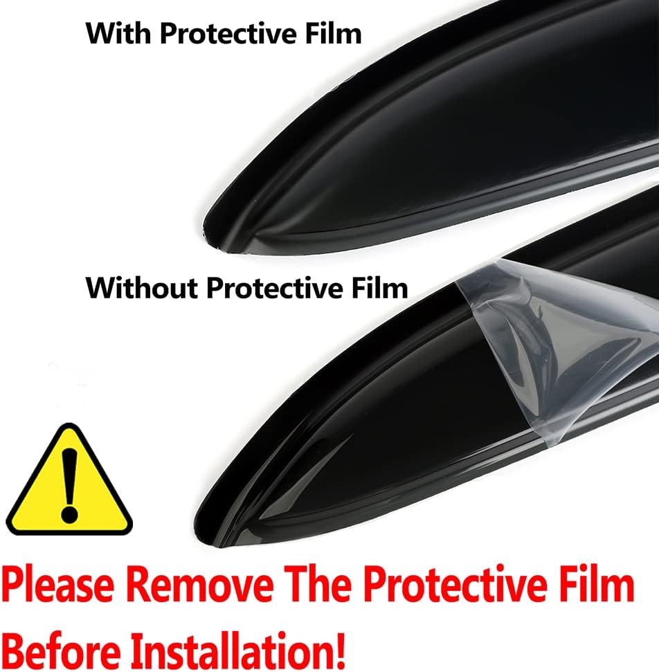 92341 Side Window Visors Wind Vent Deflector for 2010-2024 Chevrolet Camaro,2pcs Outside Mount Tape-On Dark Smoke Nice Sun Rain Guards Set