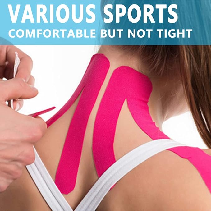 Kinesiology Tape Pro 1/2 /5 Rolls, 2 Inch High Elasticity Sports Tape Therapeutic Pain Relief–Physio Tape for Muscle Recovery & Joint Support, Waterproof & Hypoallergenic & Breathable–Green