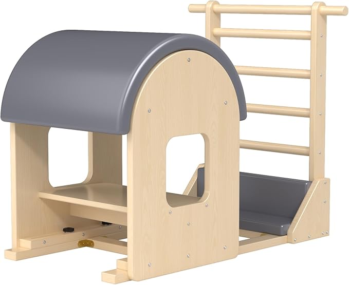 Pilates Ladder Barrel, Wooden Spine Corrector Pilates Machine for Home Workout, Pilates Arc for Balance, Core Strengthening and Stretching-9T2pw9