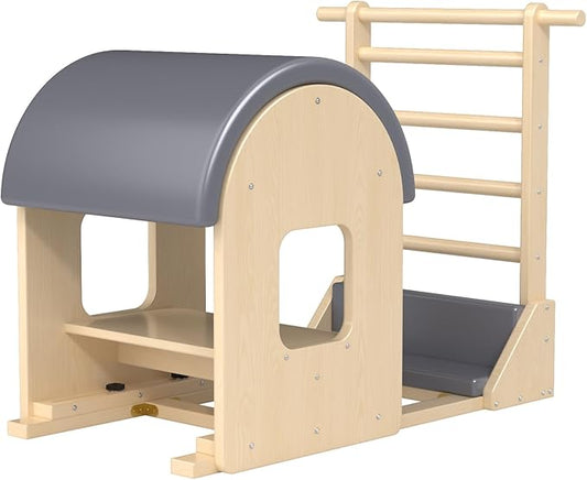 Pilates Ladder Barrel, Wooden Spine Corrector Pilates Machine for Home Workout, Pilates Arc for Balance, Core Strengthening and Stretching-9T2pw9