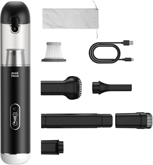 Car Vacuum Portable Cordless - 20000PA High Power Handheld Vacuum with LED Display, 2.5H Fast Charging Up to 45 Mins of Runtime, Hand Vac Cordless Rechargeable for Car Home Corner Cabinet
