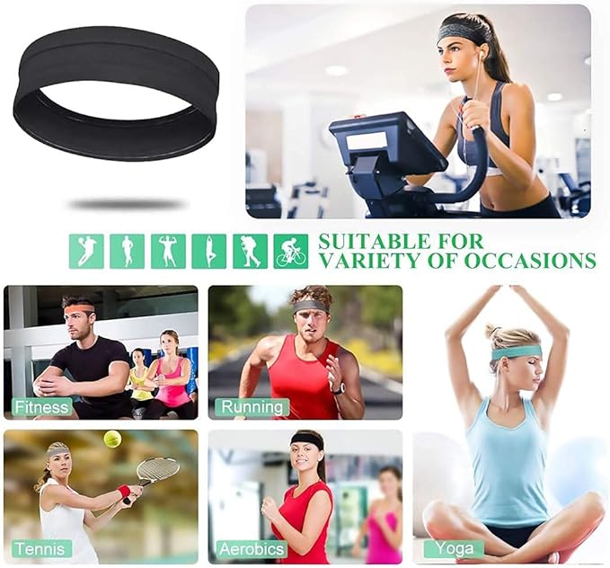 Workout Headbands Non Slip Headband Sport Headbands Sweatbands Elastic Sport Hair Bands for Sports Travel Indoor Fitness Gym