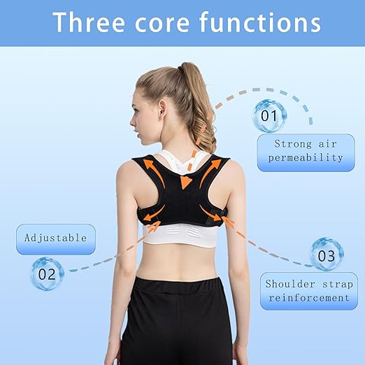 Posture Corrector for Women and Man - Posture Trainer for Neck Hump & Scoliosis Correction | Adjustable, Comfortable, and Pain-Relieving | Ideal for Desk Workers & Long-Term Wear(One Size）