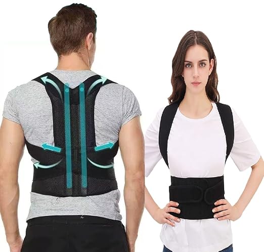 Posture Corrector for Women and Men, Upgraded Full Back Brace Support, Adjustable Shoulder Straightener for Improving Back Posture(L, 35.5"-41.5" Waist)