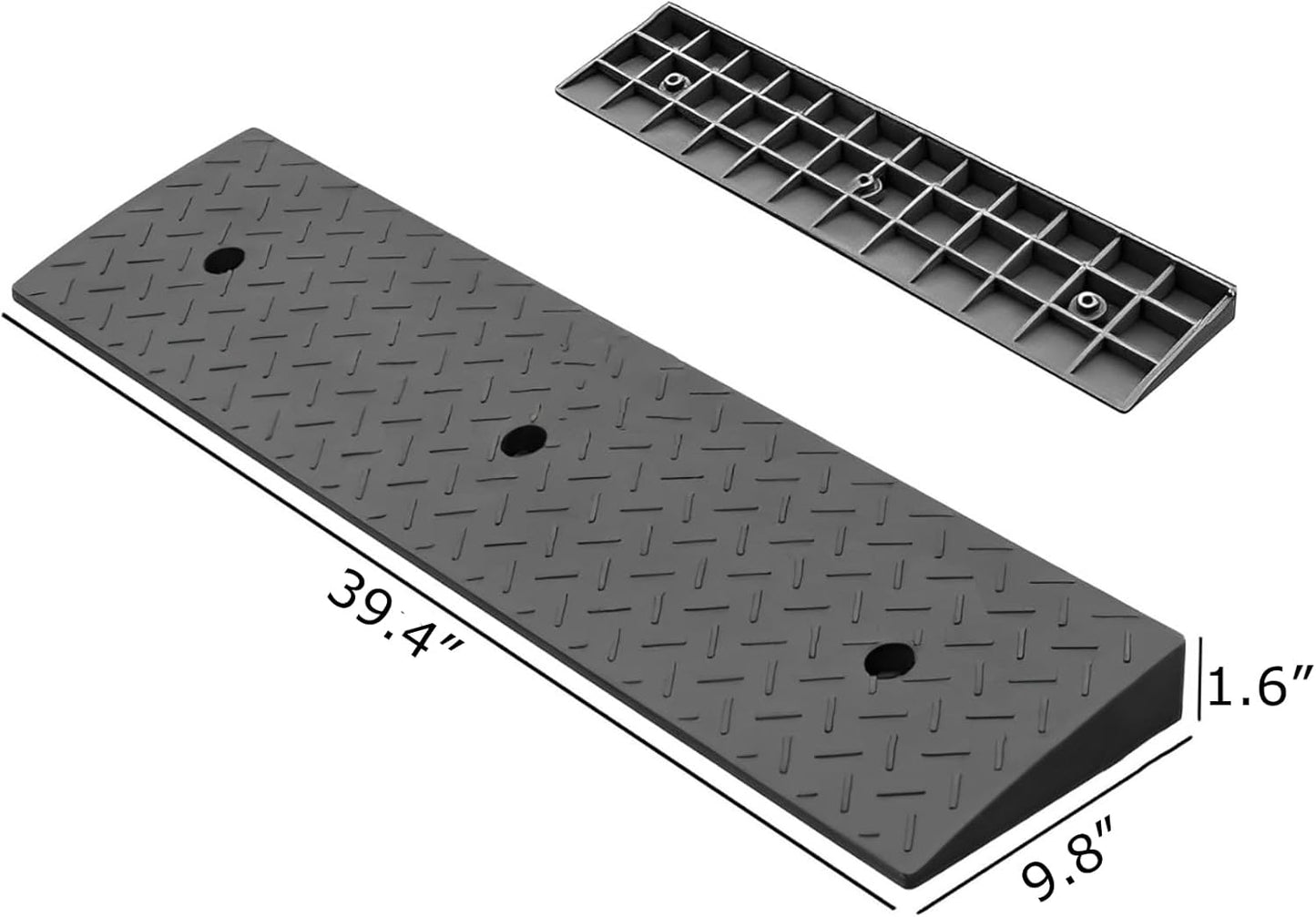 2 Pack 1.6'' Rise Rubber Curb Ramp Heavy Duty Loading Rubber Curb Ramps 3 Tons Driveway Ramp Car Slope Ramp for Loading Dock Bike Vehicle Warehouse Sidewalk Wheelchair (1.6" H)
