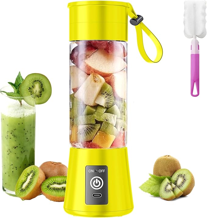 Personal Blender for Shakes and Smoothies - 2025 New Upgrade Cordless Portable Blender USB-C Rechargeable, 380Ml BAP Free Juice Cup, 6 Blades Freshly Squeezed for Picnic/Sprots, 20000Rpm/Min Speed