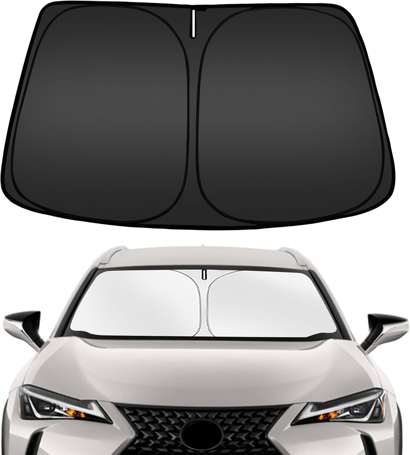 ARISMOTOR Windshield Sun Shade for Le-xus UX UX200 UX250h UX260h UX300h UX300e 2019-2025 2026, Custom Fit Foldable Front Window Sunshade Sun Visor Protector, Block UV Rays Keep Your Car Cooler