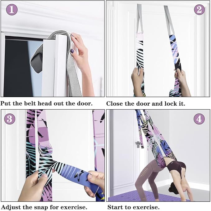 TOCO FREIDO Waist Back Leg Stretch Strap/Yoga Fitness Band, Leg Stretching Assist Trainer, Yoga Stretcher, Back Bend Split Inversion Strap for Fitness, Dance, Ballet, Gymnastics