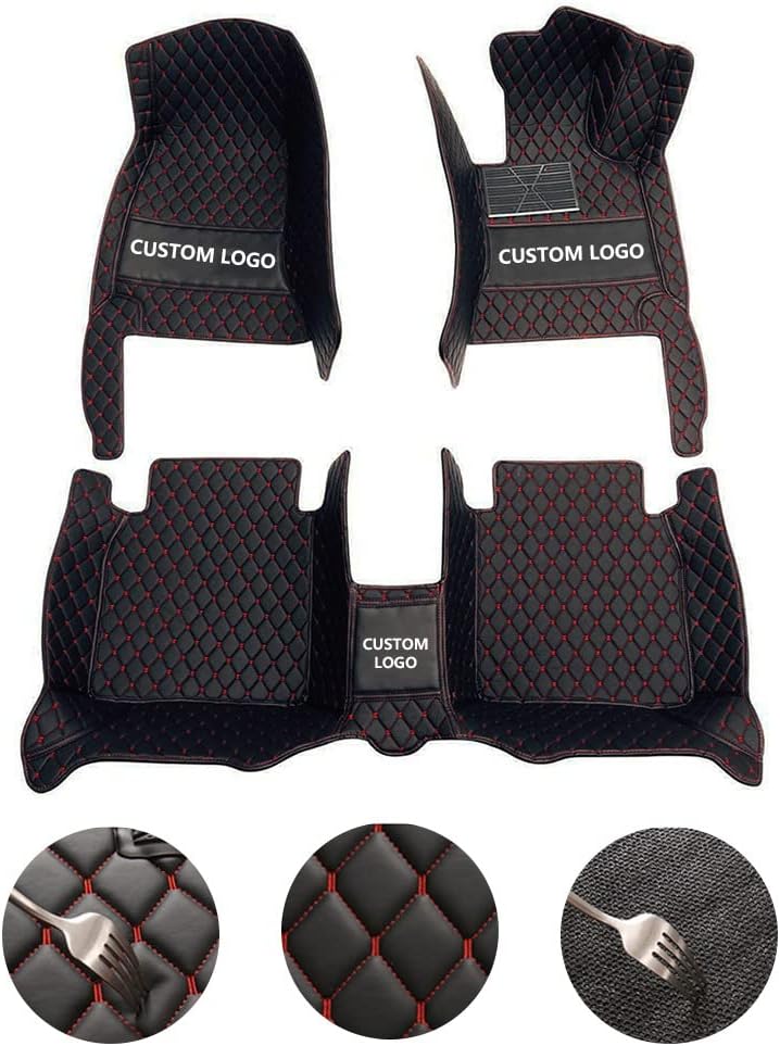 Custom All-Weather Protection Leather Car Floor Mats for Cars Sedan SUV Sports Car Waterproof Floor Mat (Blue)