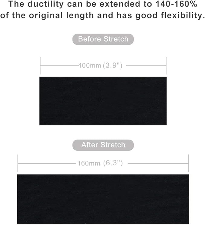 MUEUSS Kinesiology Tape,Sports Tape,Athletic Tape Elastic Cotton Precut Strips,Waterproof Tape for Protects Muscles,Knees,Shoulders Plantar Fasciitis Pain Relief,Pregnancy Belly Tape (2 Rolls Black)