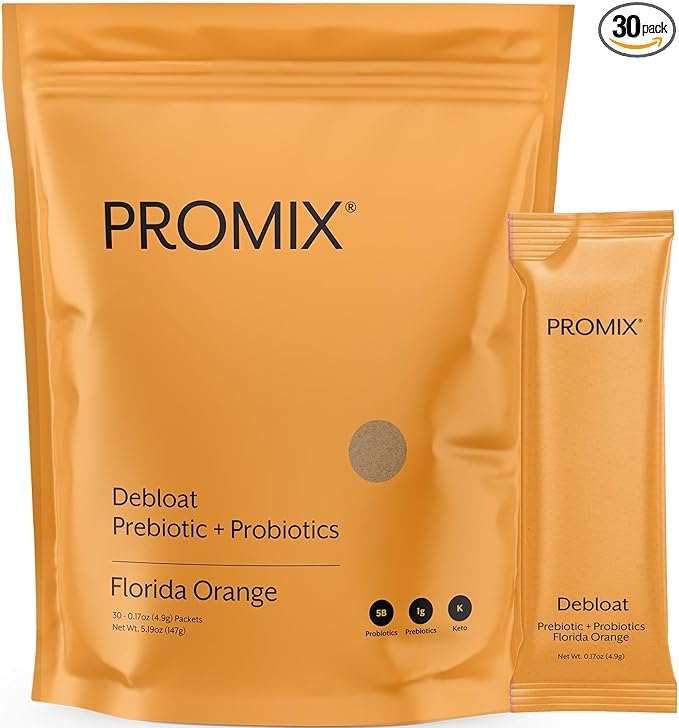 ProMix Nutrition Debloat Prebiotics and Probiotics with Baobab - Rich in Vitamin C, Bloating Relief, Immune Support - Orange - 30 Servings (Pack of 30)