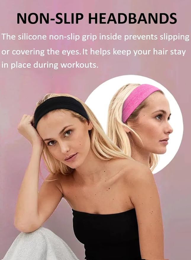 Sweat Bands Headbands for Women Non Slip Workout Sweatbands for Women Hair