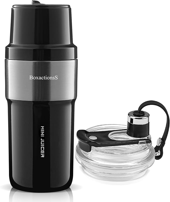 Flip Portable Blender，protein shaker，for-Smoothies, Shakes, Juicing,Egg white Powder，with Insulated Cup, USB Charging, Easy to Clean ，Black.