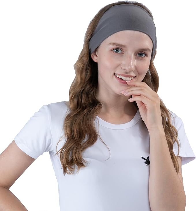 RITOPER Wide Headbands for Women Non Slip, Workout Yoga Running Womens Headband Boho Hair Bands for Women's Hair, Thick Sweat Head Bands Solid Head Wraps Bandana