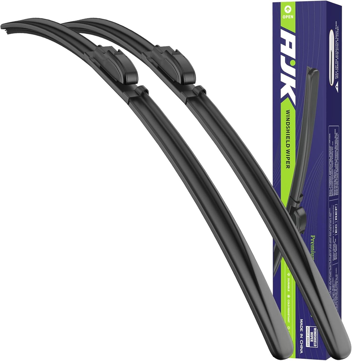 AJK Wiper Blades for Chevrolet Malibu 2013 2014 2015, 2 Piece All Weather OEM Quality Automotive Replacement Windshield Wiper Blades for My Car