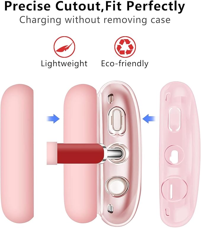 for AirPods Max Case-Ear Protector Set 4 in 1-Headband & Ear Cups-Pink