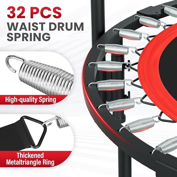 Trampoline, Portable Fitnes Foldable Trampoline in-Home Mini Rebounder, Exercise Trampoline for Kid/Adults, 40" Max Load 330lbs