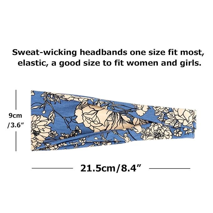 DRESHOW Yoga Sports Headbands for Women Girls Elastic Non-Slip Headband Running Workout Hair Bands Accessories