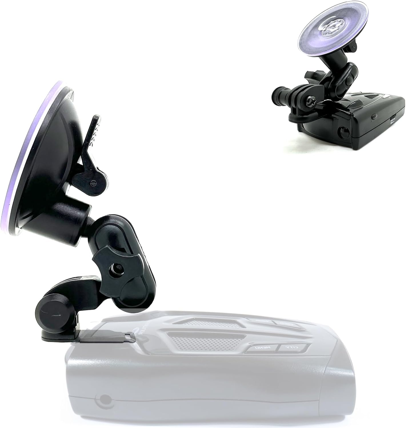 Ehnanced Dual Ball Joint Adjust Suction Cup Bracket Compatible for All Whistler Radar Detector (CR65 CR 70 CR75 CR80 CR85 CR90 CR93 XTR Pro DE17xx XTR2xx XTR3xx XTR4xx XTR5xx XTR6xx)