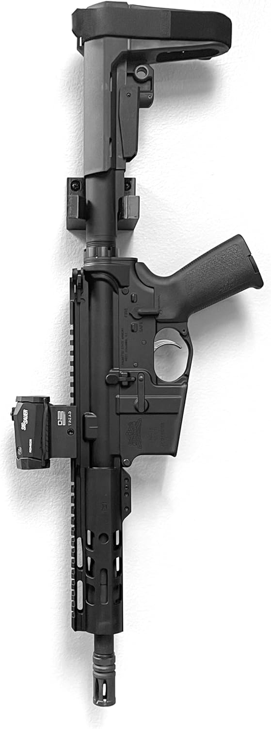 Spartan Mounts Locking .223/5.56 Rifle Mount Wall Display | Low Profile Floating Design Vertical and Horizontal Mounting Solution | Gun Room Safe Storage Organzation | Made in USA