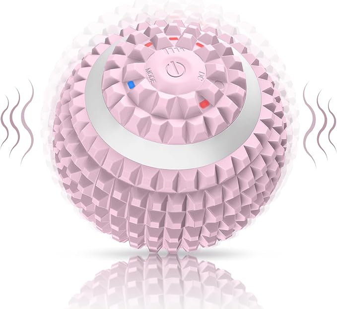 Uppye Vibrating Ball Massager, Vibration Massage Ball for Physical Therapy, Mobility Ball for Workout Recovery, Deep Tissue Massager for Pain Relief and Trigger Point Treatment (Pink)