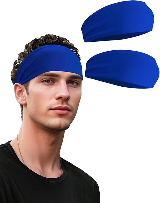 Headbands for Men & Women, Sweat Headband Non-Slip Sweatband Sports Running Cycling Yoga Basketball Workout Football Training