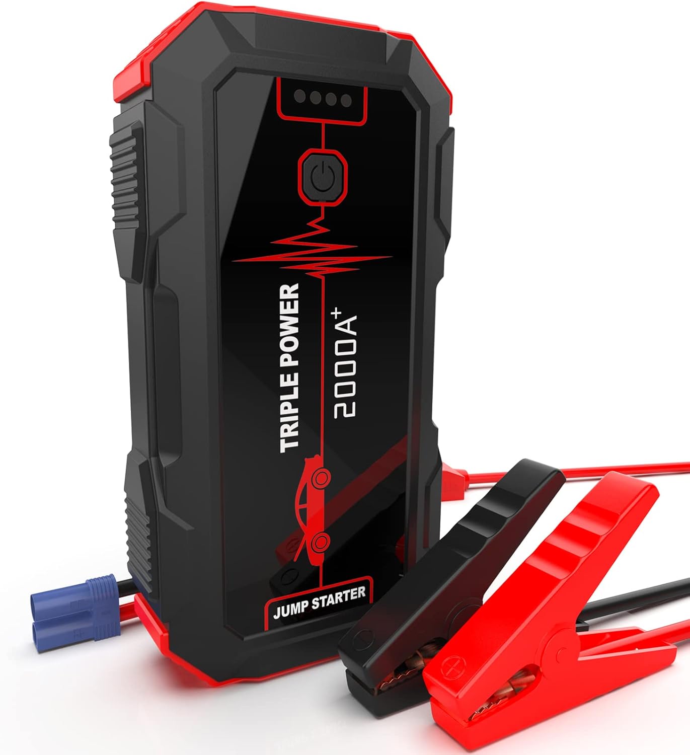 Car Jump Starter 2000A Peak (for up to 6.0L Gas or 4.0L Diesel Engine) 12V Car Battery Booster Pack, Portable Battery Starter, Power Bank Charger with Built-in LED Bright Light
