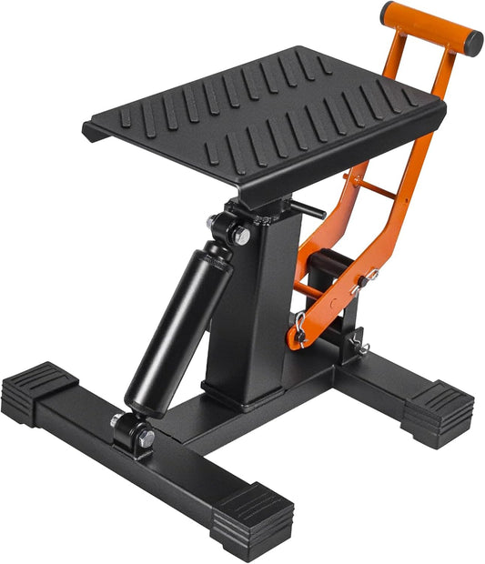 Adjustable Dirt Bike Stand & Powersport Jack 1000LBS Capacity, Heavy Duty Hydraulic Motorcycle Lift Stand & Center Stand for Maintenance, Dirt Bike Accessories for Garage & Shop (New-Orange)