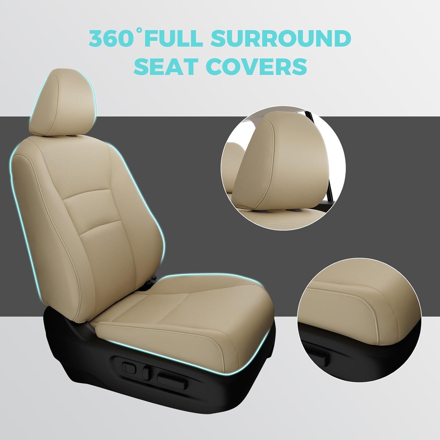 for Honda Pilot Seat Covers,Car Seat Protectors Full Set Custom Fit Pilot EX-L, Special Edition, Touring, Sport 2016 2017 2018 2019 2020 2021 2022-8 Seats, Full Coverage Waterproof, Beige