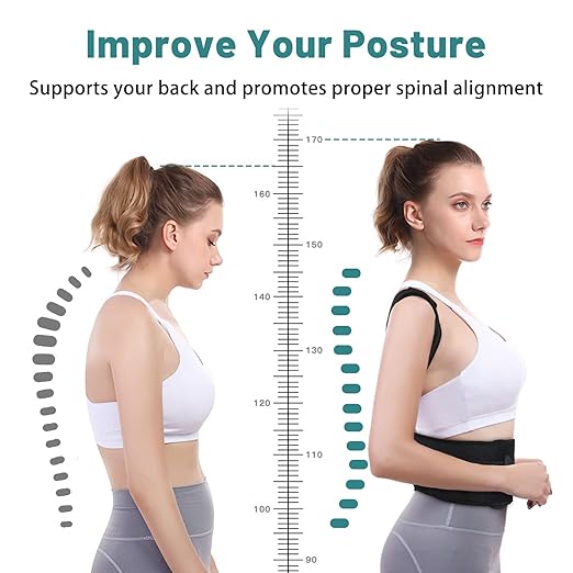 Ergonomic Posture Corrector for Men and Women, Adjustable Back Brace for Spine Alignment, Neck, Shoulder, and Clavicle Support, Improves Posture and Relieves Pain