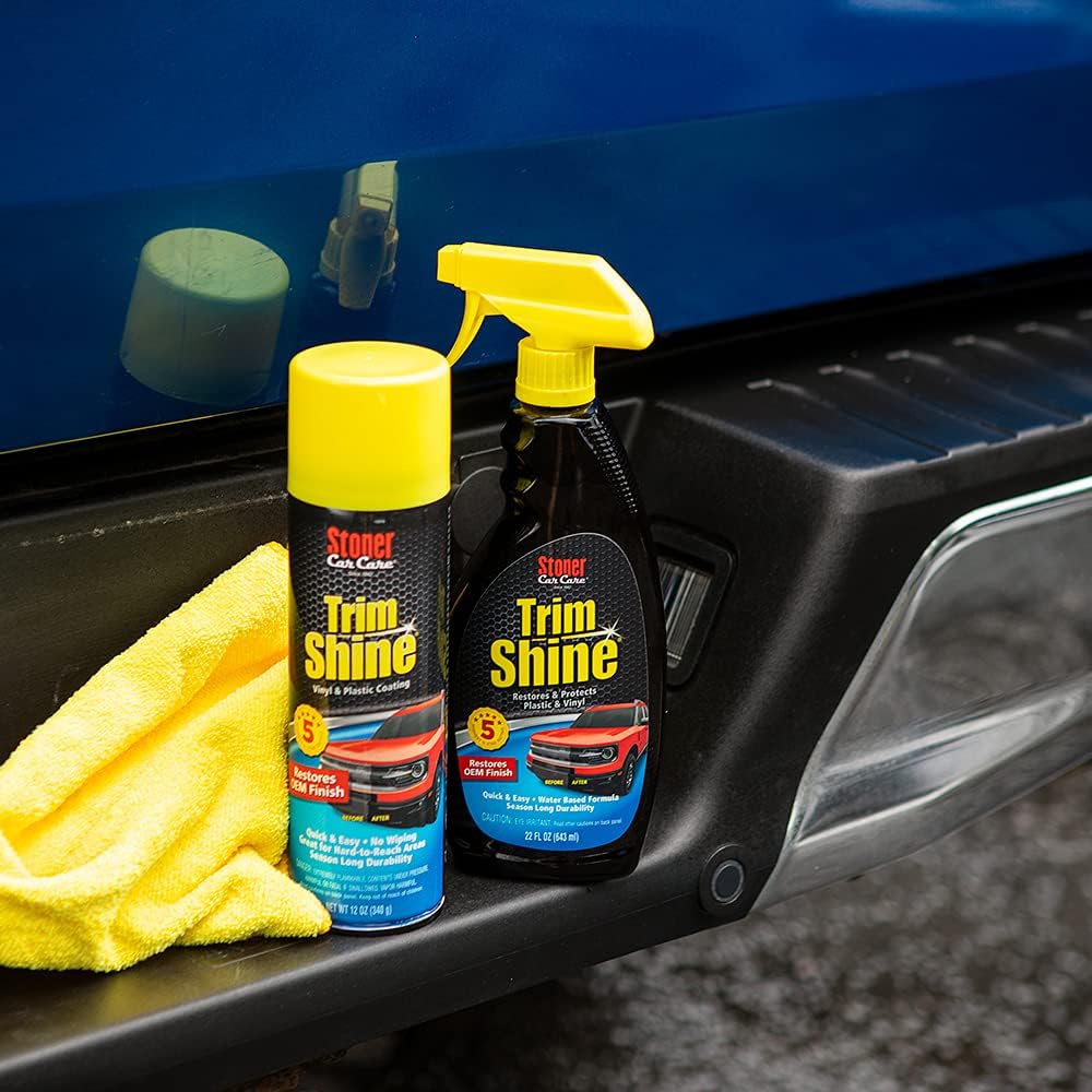 Stoner Car Care 91034-2PK Trim Shine – Vinyl and Plastic Protectant Coating for Interior & Exterior Car Detailing – Restores OEM Color, Adds Shine, UV & Water Protection – 12 Oz, Pack of 2